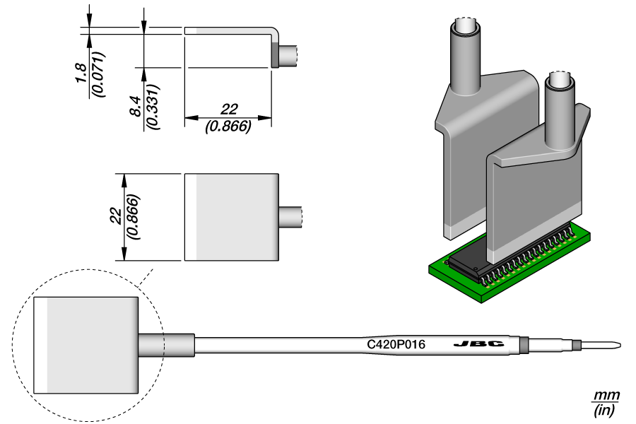 C420P016 - Blade Cartridge 22 mm